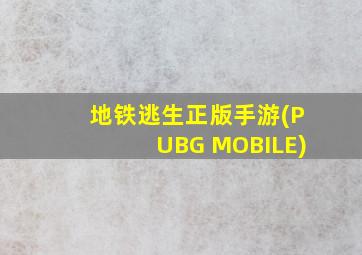 地铁逃生正版手游(PUBG MOBILE)